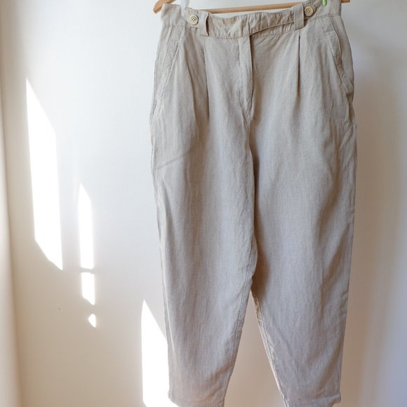 Linen High Waist Pants made in 🇮🇹 - Picture 2 of 10